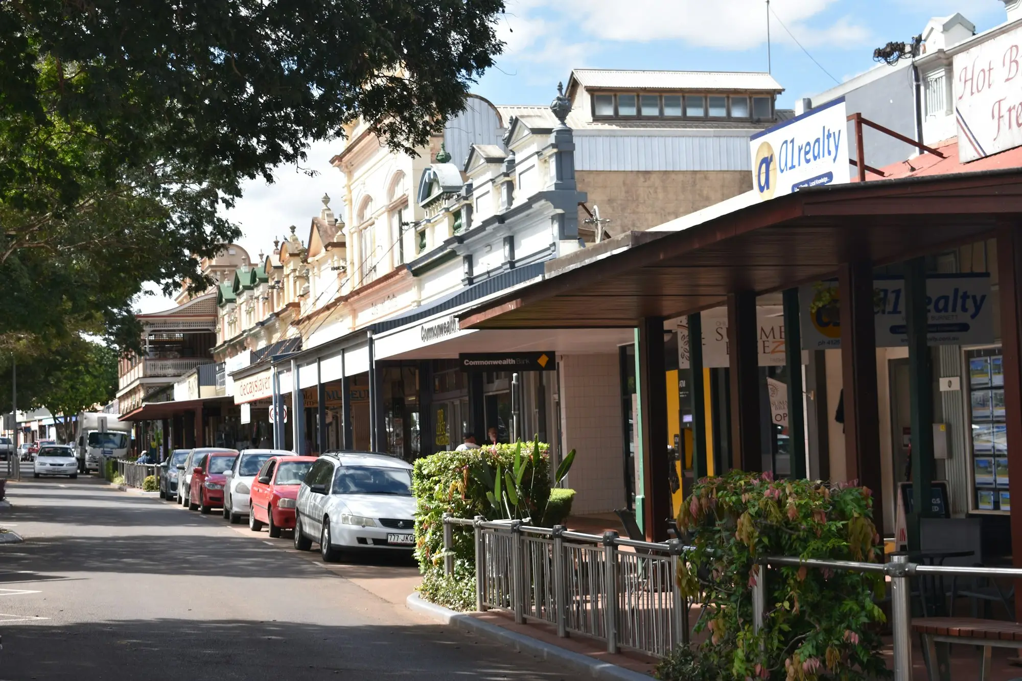 Country town shops with verandahs