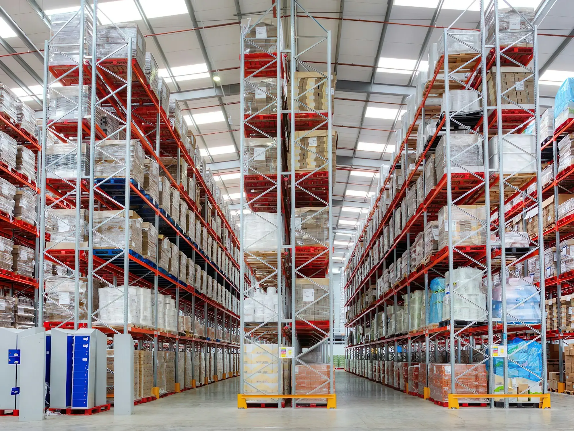 Warehouse filled with stocked shelving